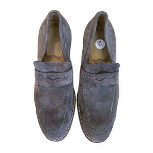BILLY REID Brown Suede Mens Loafers Dress Shoes Sz 10 Handmade Italy Leather